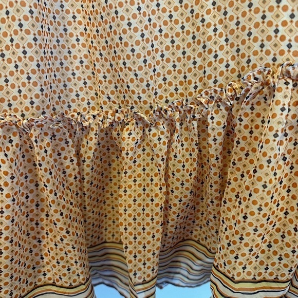 Max Studio Small NWT flounce dress cream orange blue‎ Nordstrom Rack - Picture 10 of 11